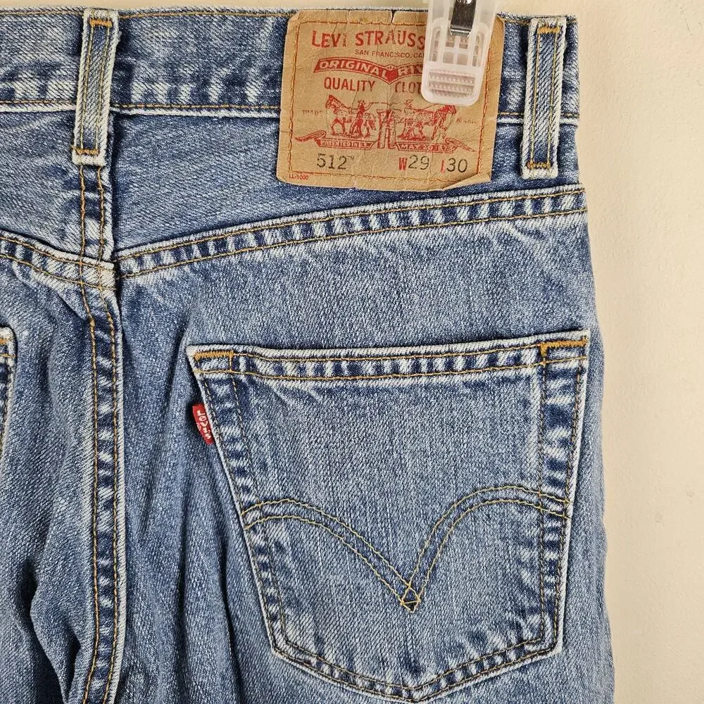 Levi's 511 Men's Size 28X29 Slim Fit Denim Jeans Blue 100% Cotton Y2K